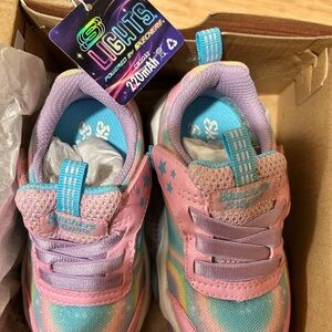 Skechers Kids' Light-Up Sneakers - Pink and Blue